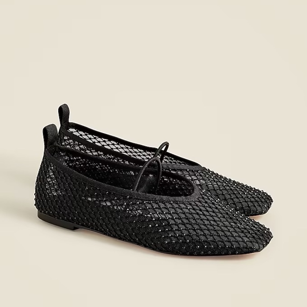 Quinn Mary Jane ballet flats in crystal mesh